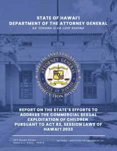 Report on the States Efforts to Address the Commercial Sexual Exploitation of Children cover page
